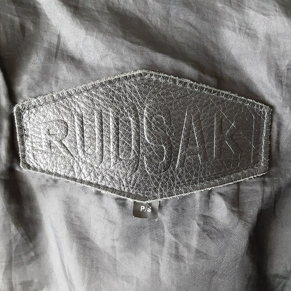 Rudsack - Double-breasted Leather/Fabric Coat - Picture 9 of 16
